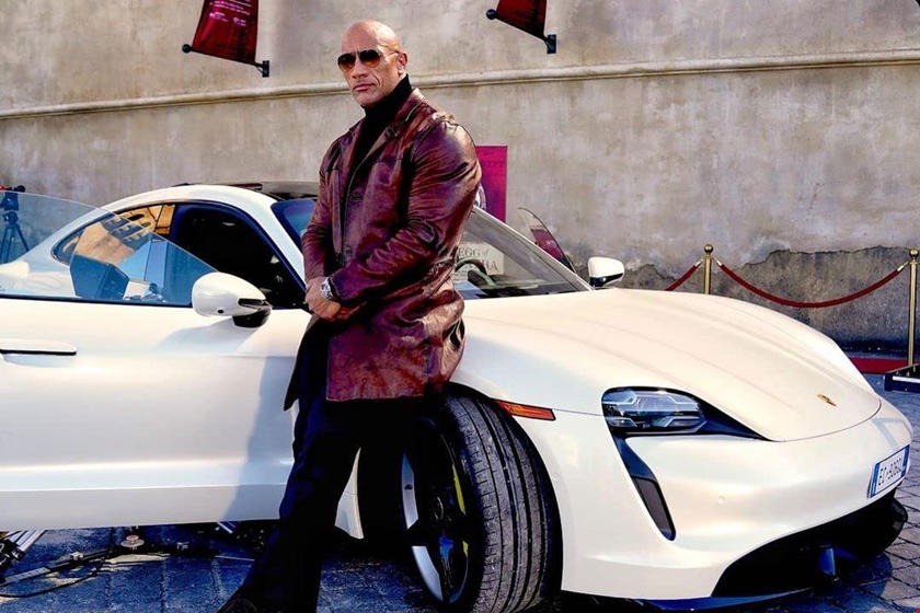 10-American-celebrities-who-own-electric-vehicle-in-2023-dwayne-johnson-porsche-taycan